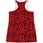 Red Leopard Print Women's Racerback Tank Top