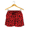 Red Leopard Print Women's Shorts