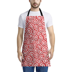 Red Lollipop Candy Pattern Print Apron