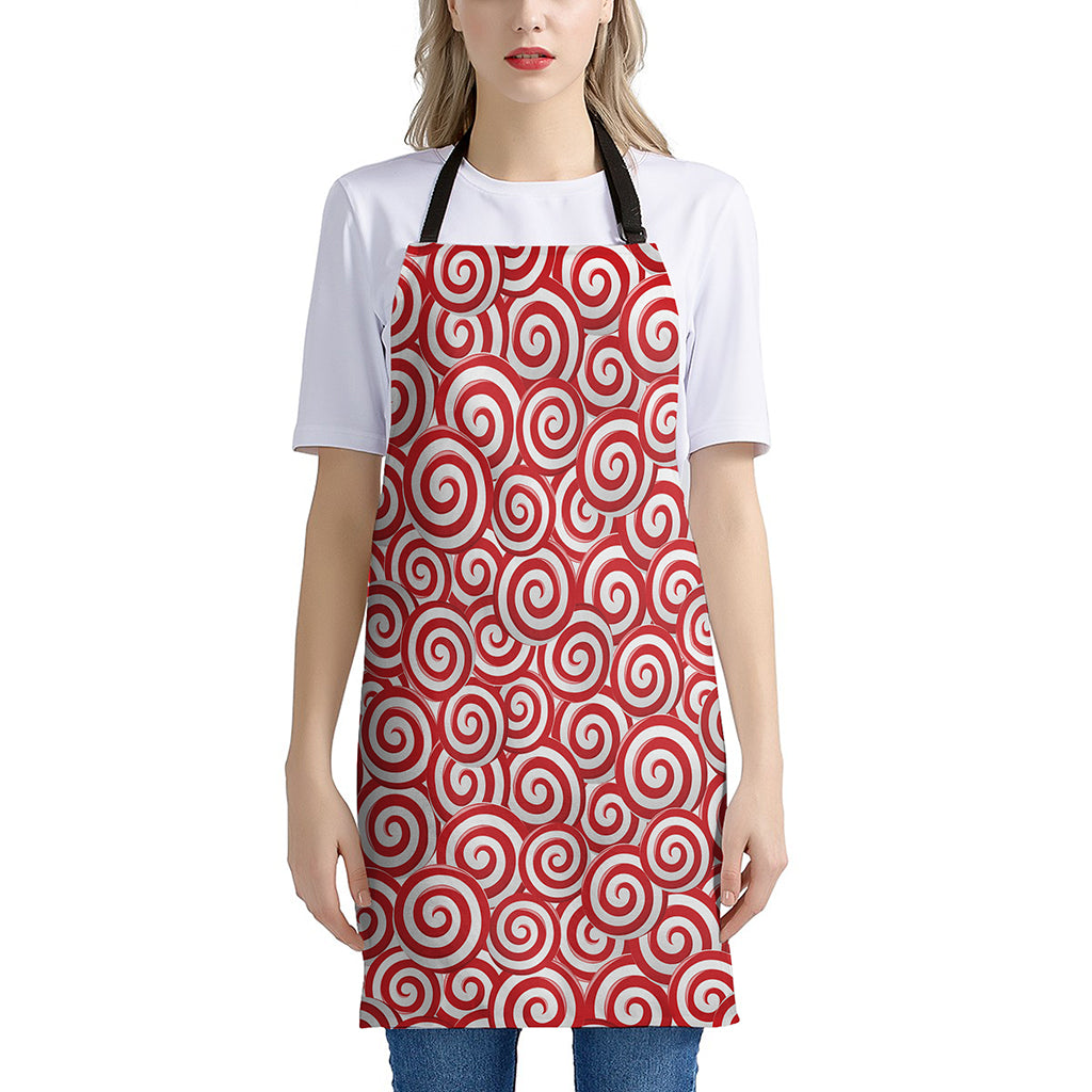 Red Lollipop Candy Pattern Print Apron