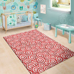 Red Lollipop Candy Pattern Print Area Rug