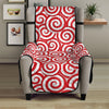 Red Lollipop Candy Pattern Print Armchair Protector