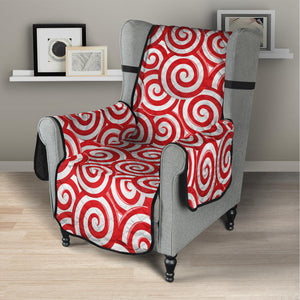 Red Lollipop Candy Pattern Print Armchair Protector