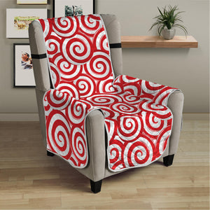 Red Lollipop Candy Pattern Print Armchair Protector