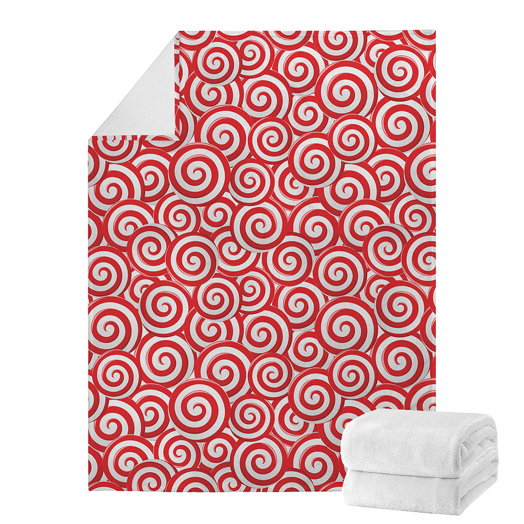 Red Lollipop Candy Pattern Print Blanket