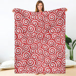 Red Lollipop Candy Pattern Print Blanket