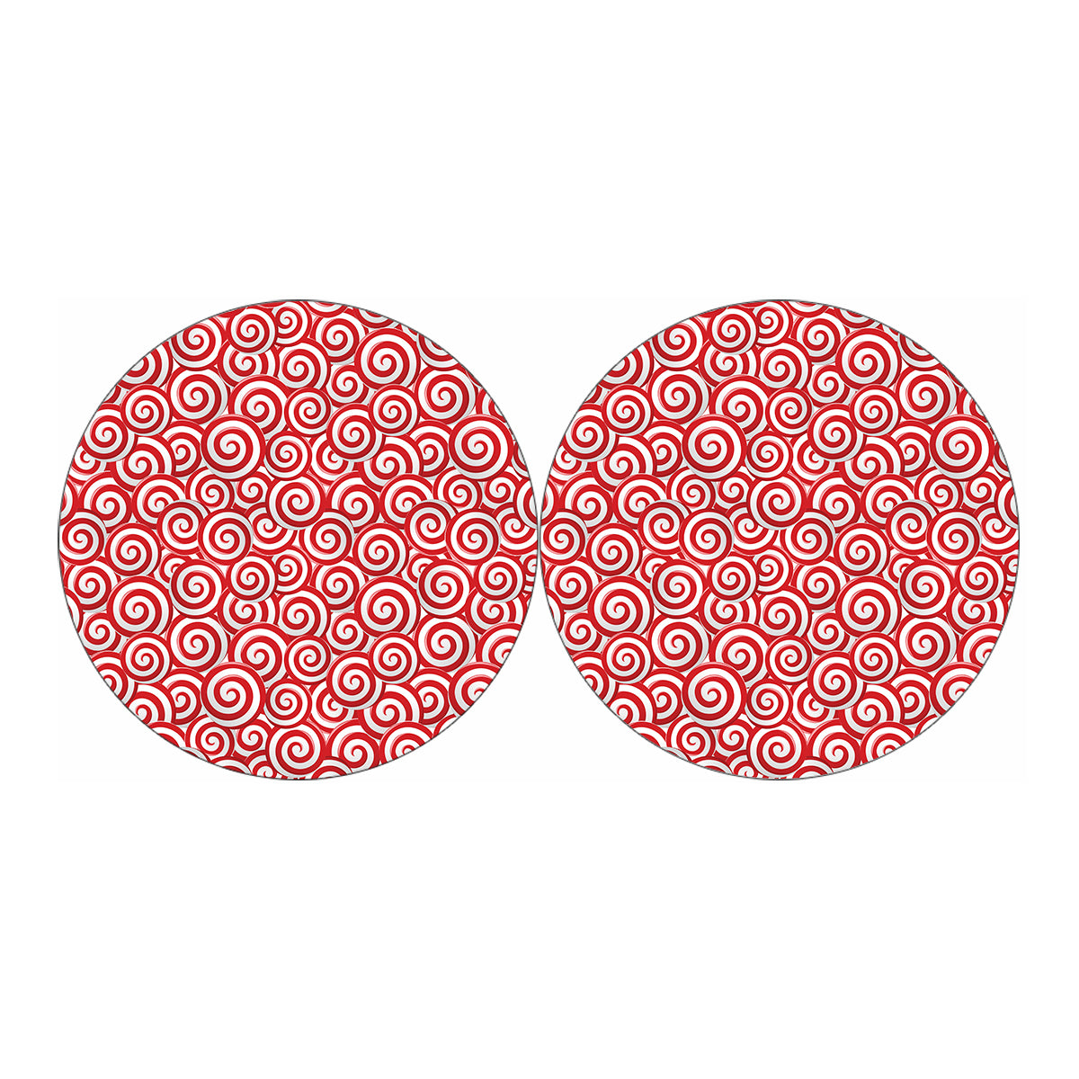 Red Lollipop Candy Pattern Print Car Coasters