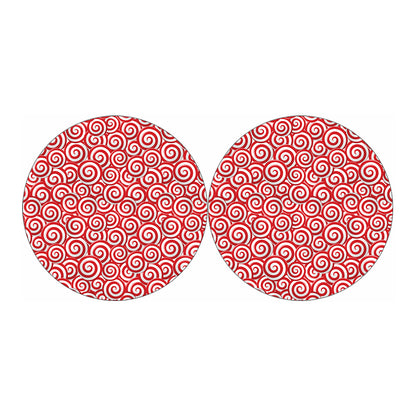 Red Lollipop Candy Pattern Print Car Coasters