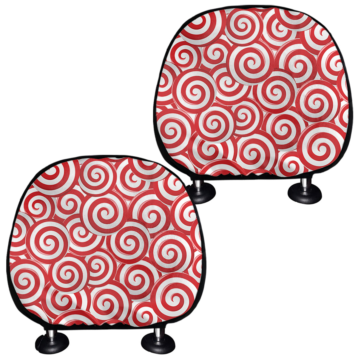 Red Lollipop Candy Pattern Print Car Headrest Covers