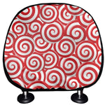 Red Lollipop Candy Pattern Print Car Headrest Covers