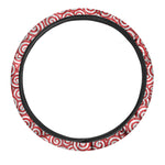 Red Lollipop Candy Pattern Print Car Steering Wheel Cover