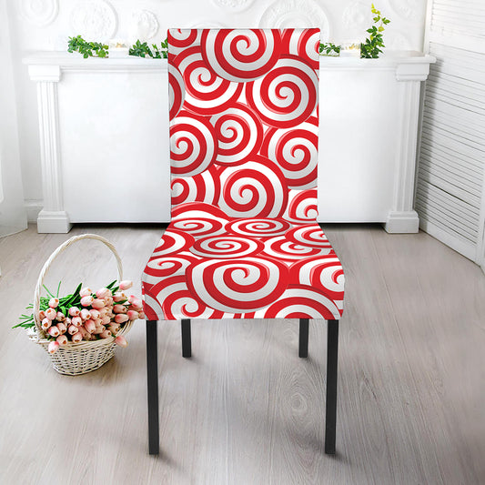Red Lollipop Candy Pattern Print Dining Chair Slipcover