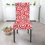 Red Lollipop Candy Pattern Print Dining Chair Slipcover