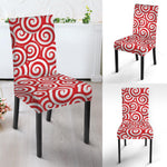 Red Lollipop Candy Pattern Print Dining Chair Slipcover