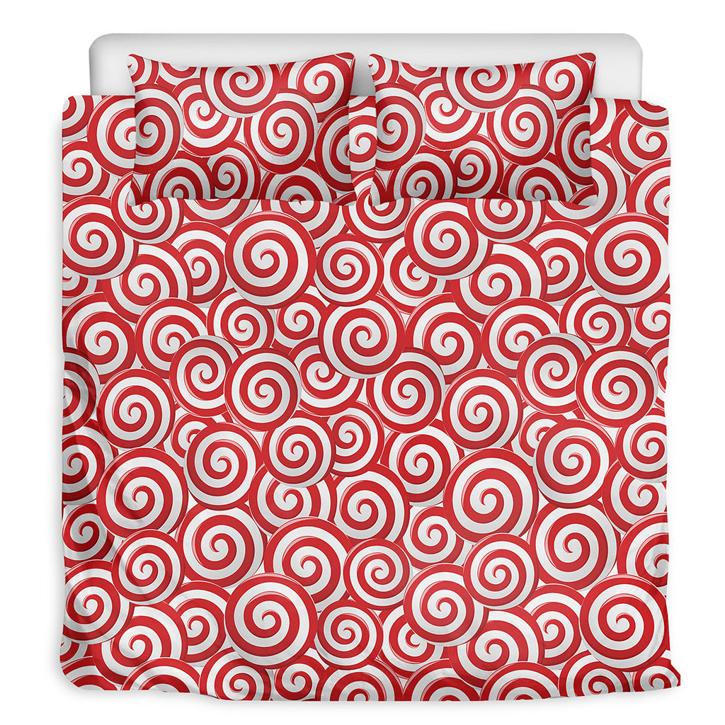 Red Lollipop Candy Pattern Print Duvet Cover Bedding Set