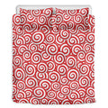 Red Lollipop Candy Pattern Print Duvet Cover Bedding Set