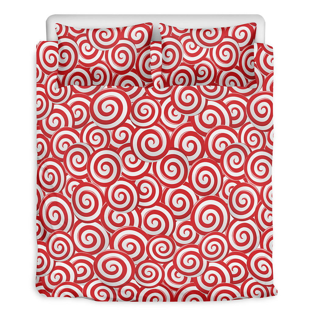 Red Lollipop Candy Pattern Print Duvet Cover Bedding Set