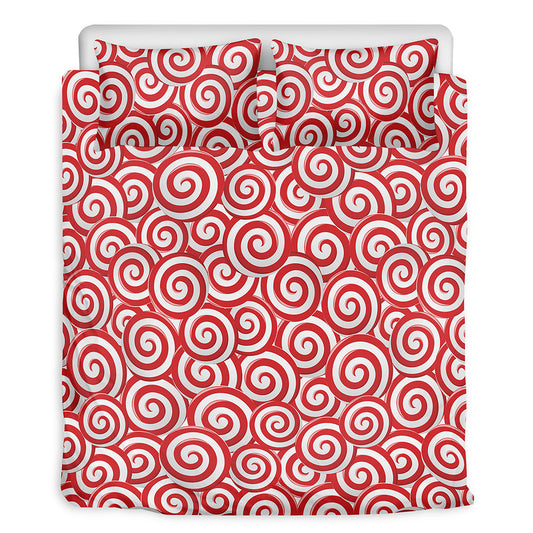 Red Lollipop Candy Pattern Print Duvet Cover Bedding Set