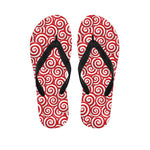 Red Lollipop Candy Pattern Print Flip Flops