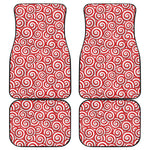 Red Lollipop Candy Pattern Print Front and Back Car Floor Mats