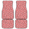 Red Lollipop Candy Pattern Print Front and Back Car Floor Mats