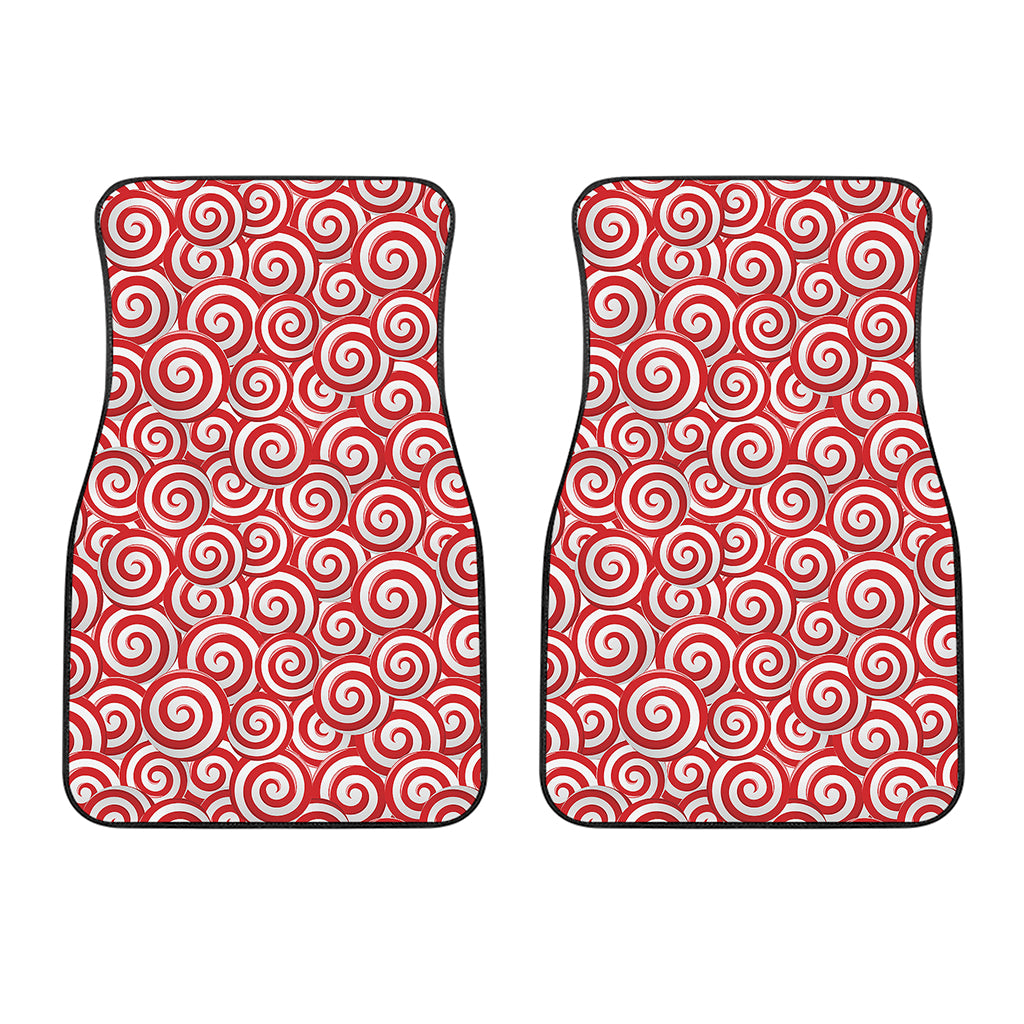 Red Lollipop Candy Pattern Print Front Car Floor Mats