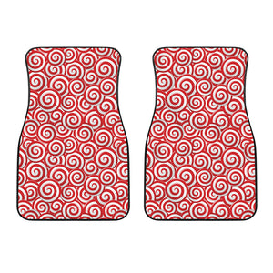 Red Lollipop Candy Pattern Print Front Car Floor Mats