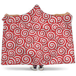 Red Lollipop Candy Pattern Print Hooded Blanket