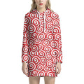 Red Lollipop Candy Pattern Print Pullover Hoodie Dress