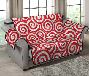 Red Lollipop Candy Pattern Print Loveseat Protector