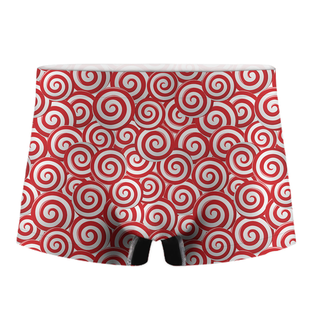 Red Lollipop Candy Pattern Print Men's Boxer Briefs