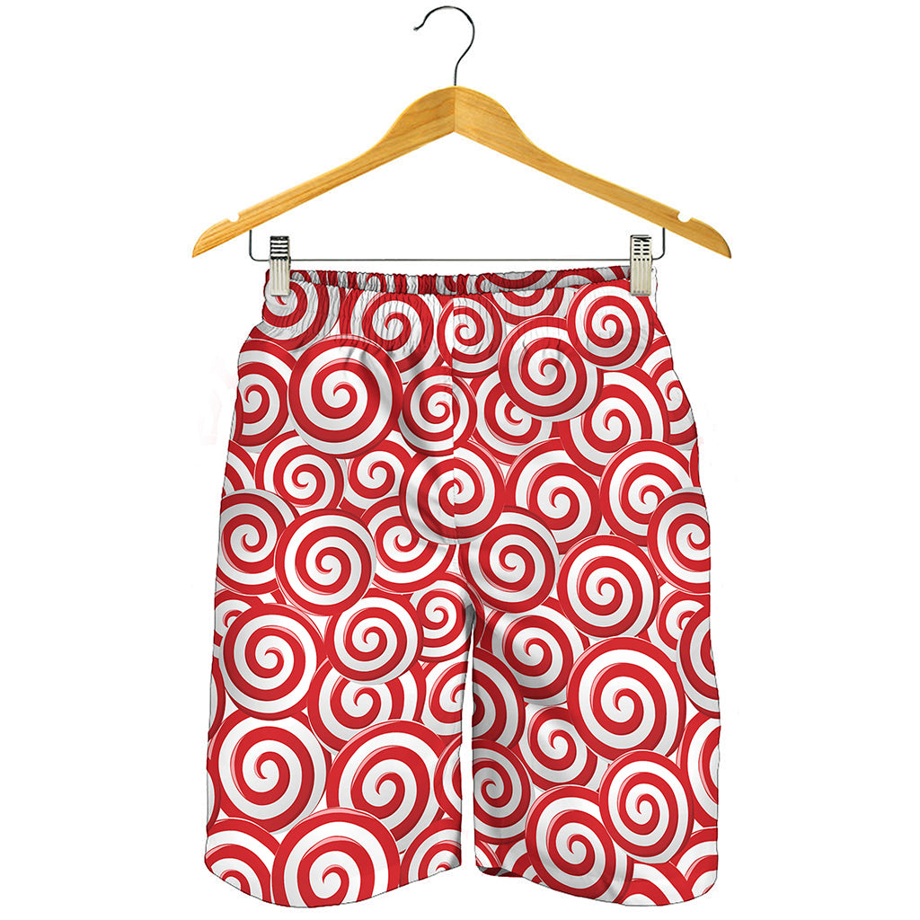 Red Lollipop Candy Pattern Print Men's Shorts