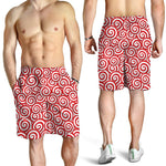 Red Lollipop Candy Pattern Print Men's Shorts