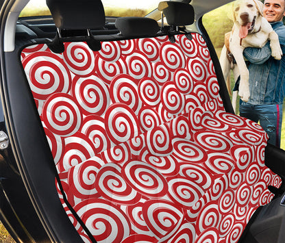 Red Lollipop Candy Pattern Print Pet Car Back Seat Cover