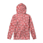 Red Lollipop Candy Pattern Print Pullover Hoodie
