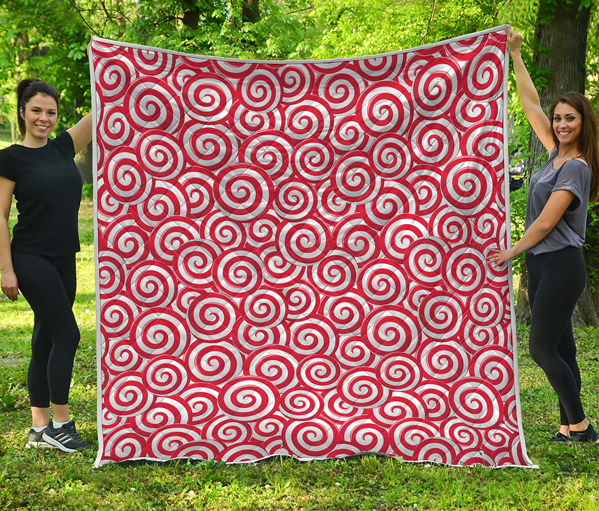 Red Lollipop Candy Pattern Print Quilt