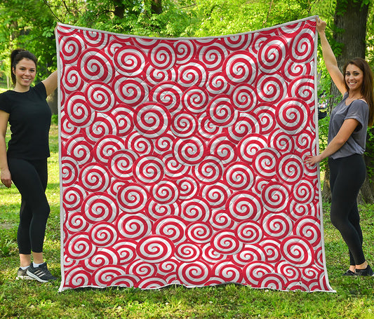 Red Lollipop Candy Pattern Print Quilt
