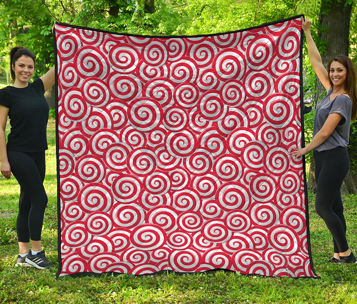 Red Lollipop Candy Pattern Print Quilt