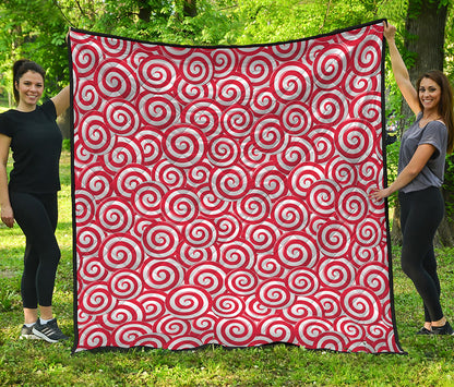 Red Lollipop Candy Pattern Print Quilt