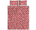Red Lollipop Candy Pattern Print Quilt Bed Set