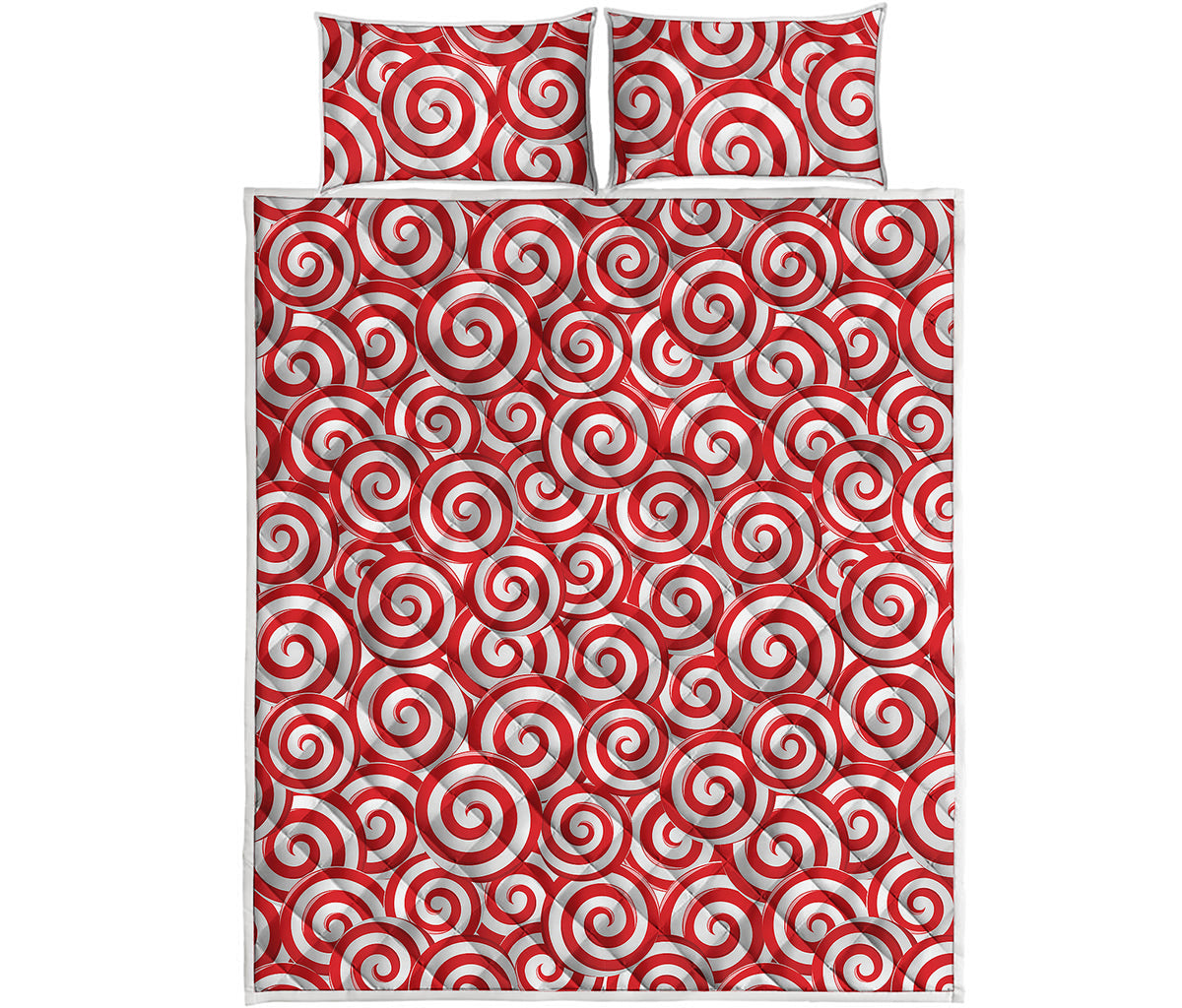 Red Lollipop Candy Pattern Print Quilt Bed Set
