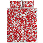 Red Lollipop Candy Pattern Print Quilt Bed Set