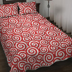 Red Lollipop Candy Pattern Print Quilt Bed Set
