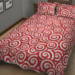 Red Lollipop Candy Pattern Print Quilt Bed Set