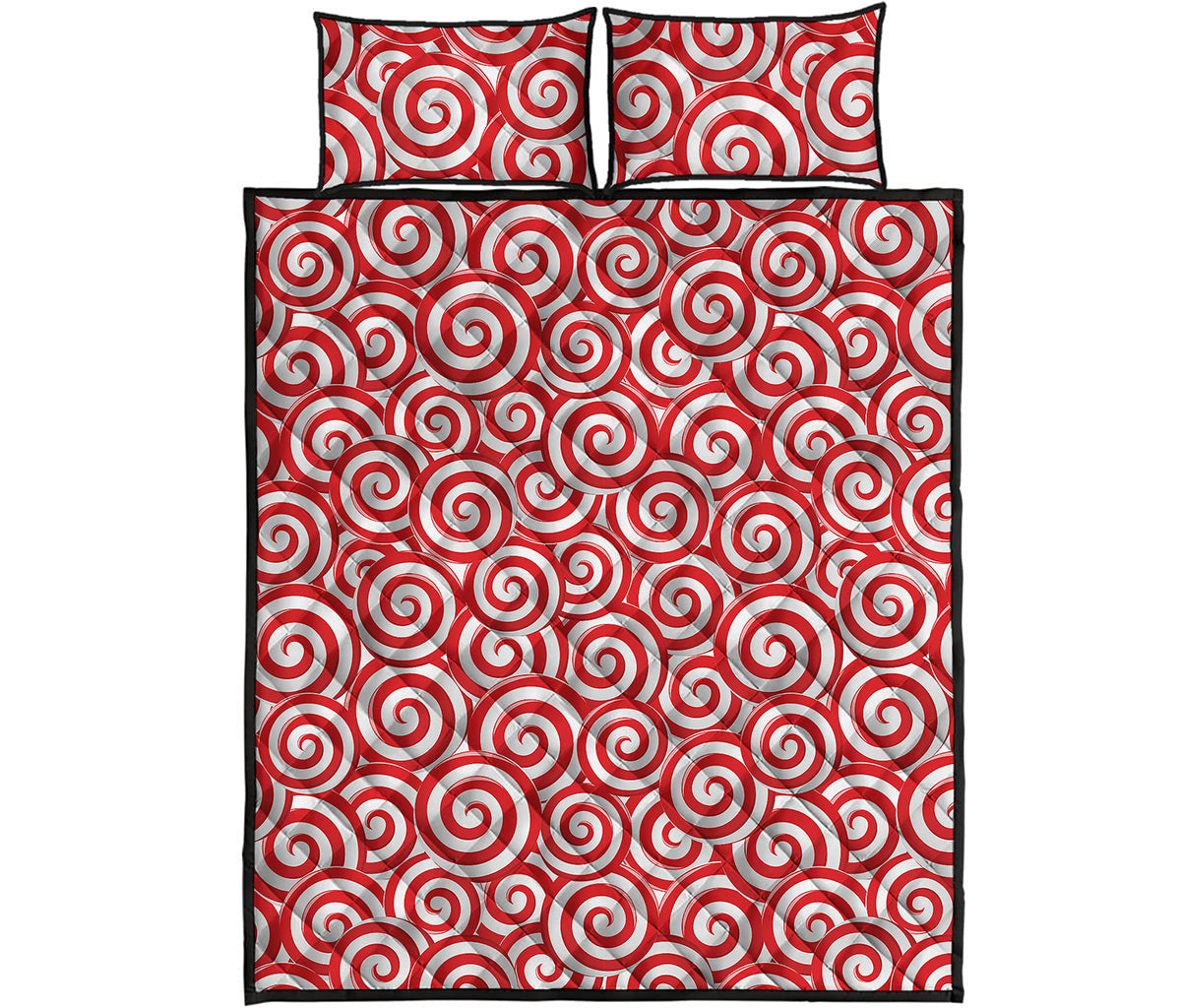 Red Lollipop Candy Pattern Print Quilt Bed Set