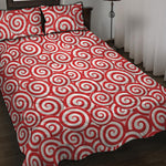 Red Lollipop Candy Pattern Print Quilt Bed Set