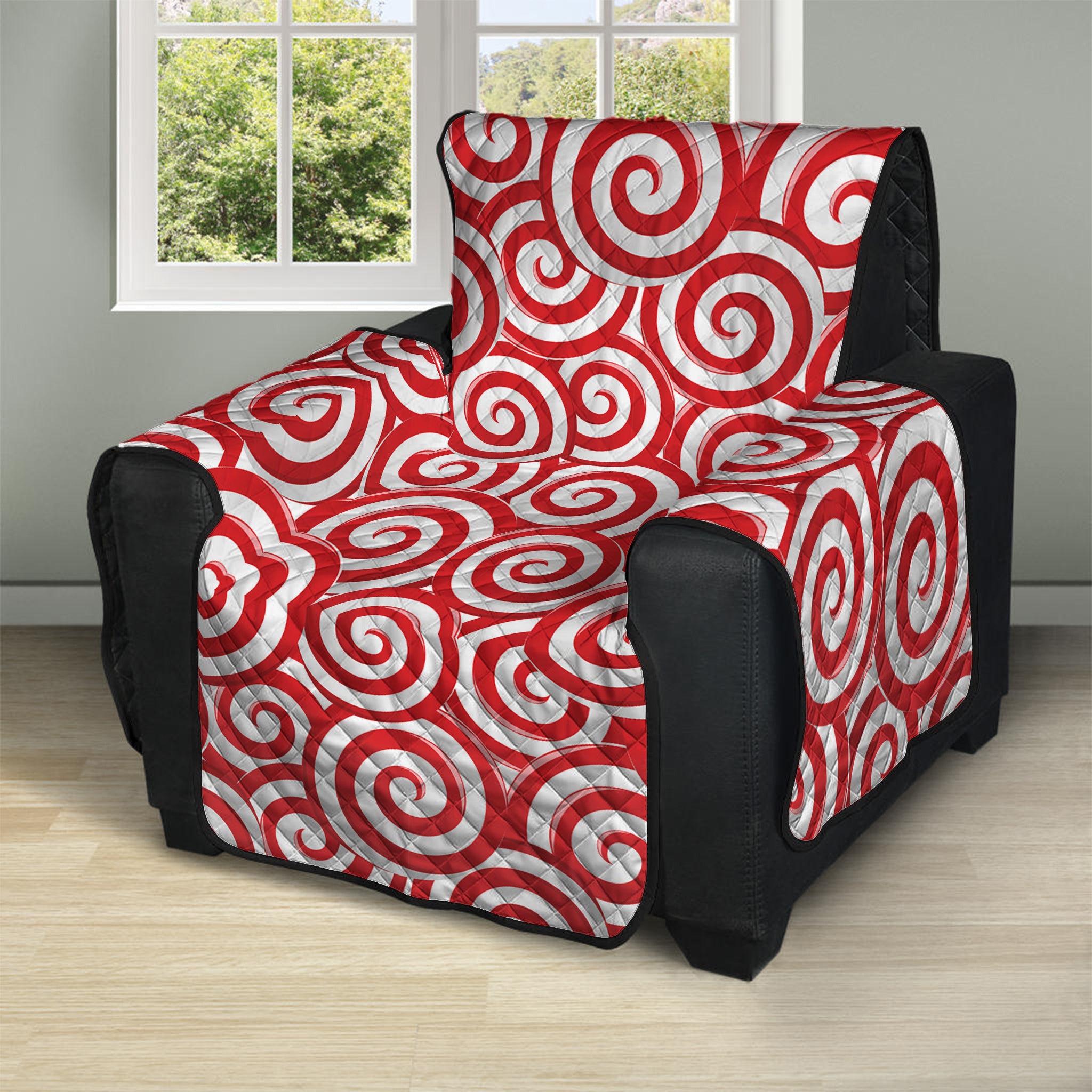 Red Lollipop Candy Pattern Print Recliner Protector