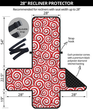 Red Lollipop Candy Pattern Print Recliner Protector