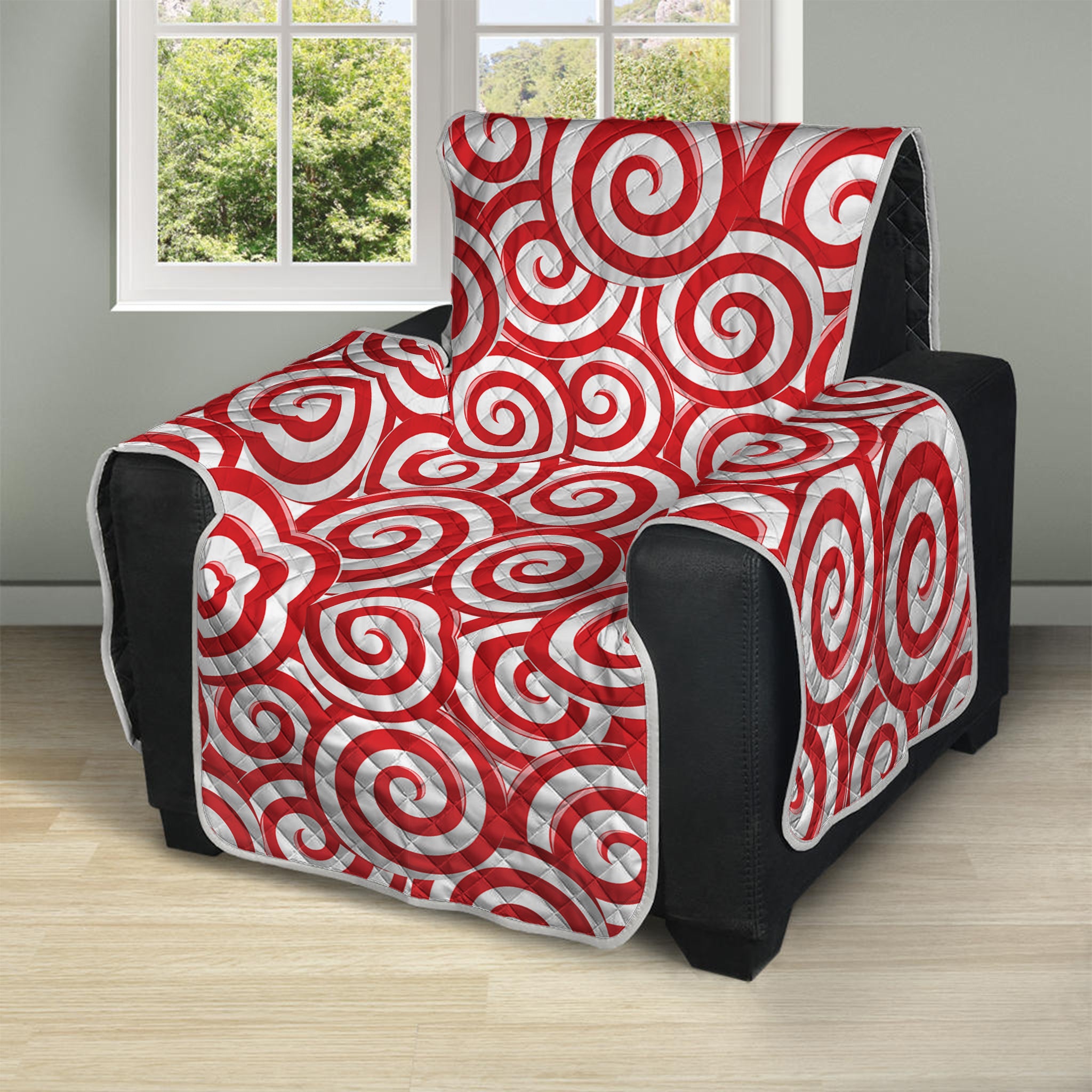 Red Lollipop Candy Pattern Print Recliner Protector