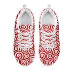 Red Lollipop Candy Pattern Print White Sneakers